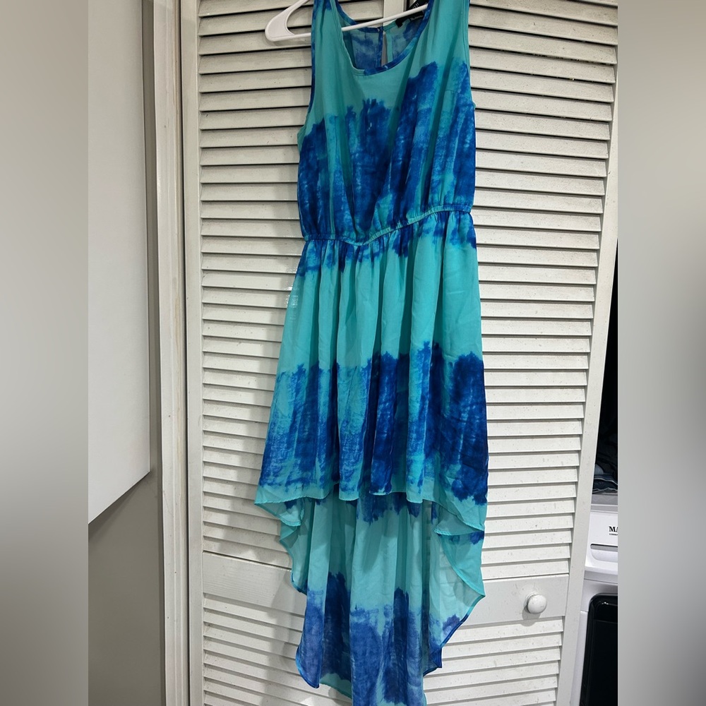 Forever 21 Blue Tie-Dye High Low Dress